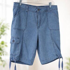 St. John’s Bay Blue Cargo Shorts 16P 100% Cotton